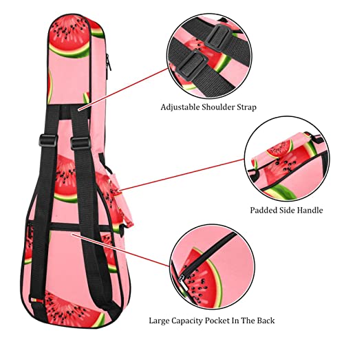 Housse pour ukulélé rose motif pastèque 10 mm avec rembourrage épais en éponge de 53,3 cm avec sangles réglables pour… - Les Beatles, Paul McCartney, John Lennon, RIngo Starr, George Harrison Housse pour ukulélé rose motif pastèque 10 mm avec rembourrage épais en éponge de 53,3 cm avec sangles réglables pour… – Image 4