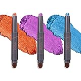 Witcrskm Eyeshadow Stick Set (3PCS), Shimmer and Matte Cream Eye Shadow with Blending Brush, Waterpr