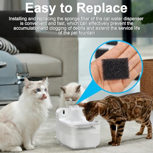 30 Stück Haustierbrunnenfilter, Katzenbrunnenfilterersatz Ersetzte Schaumstofffilter für Katze Hund Wasser Dispenser Filter 35x25x9mm schwarz