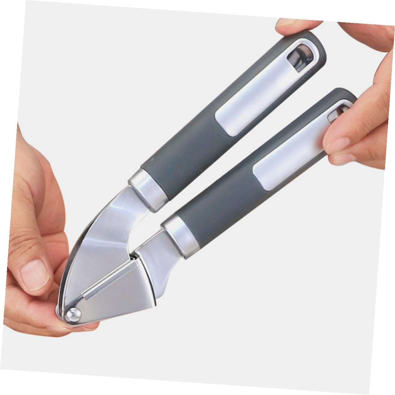 Manual Stainless Steel Garlic Press Tool, Handheld Garlic Mincer Crusher for Kitchen Use, Ginger Masher Accessory