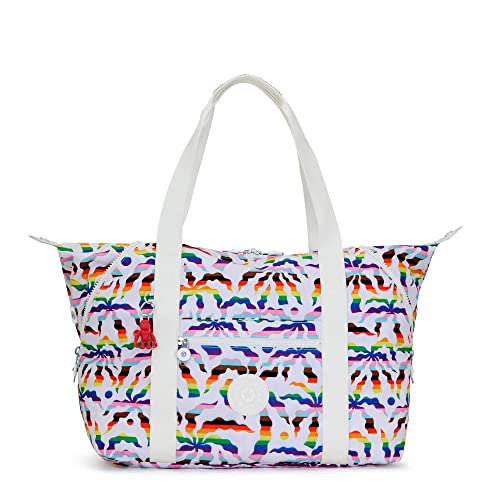 Image of Kipling Art Medium Printed Tote Bag Rainbow Palm