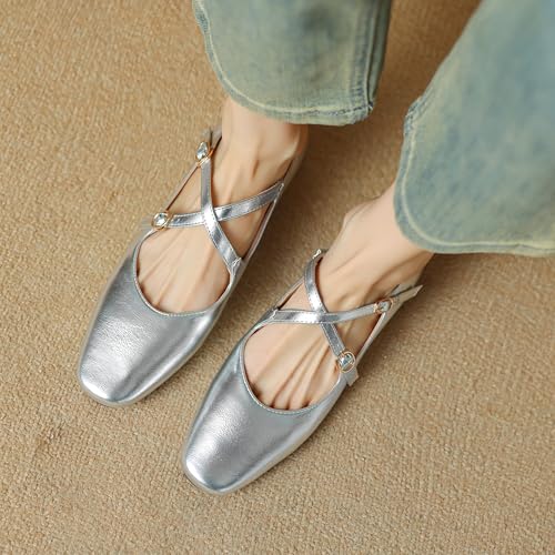 Mary Jane Flat Square Toe Women Ankle Strap Dolly Shoes4