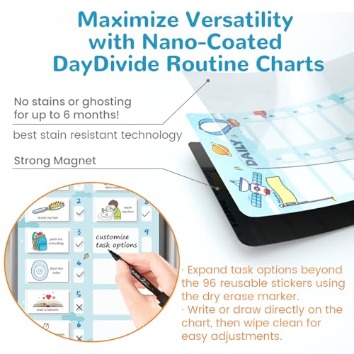 Image of JJPRO Magnetic Bedtime /Morning /Daily Routine Chart for Kids with Reward Jar-Bedtime Checklist Toddler Reward Jar,Magnetic Chore Chart for Kids,Daily Routine Reward Chart -Outer Space
