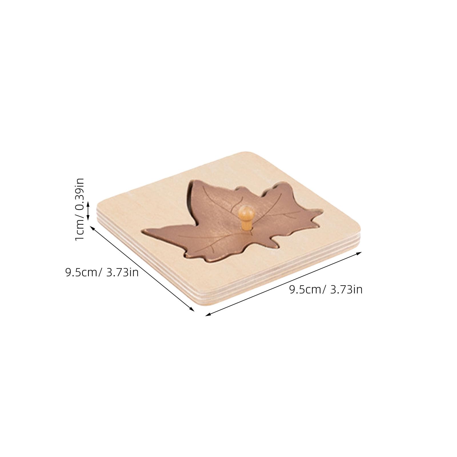 ibasenice Montessori Puzzle de madera de 4 piezas, forma de hoja de otoño, juguete educativo para niños en edad preescolar, rompecabezas educativos para habilidades cognitivas y habilidades motoras