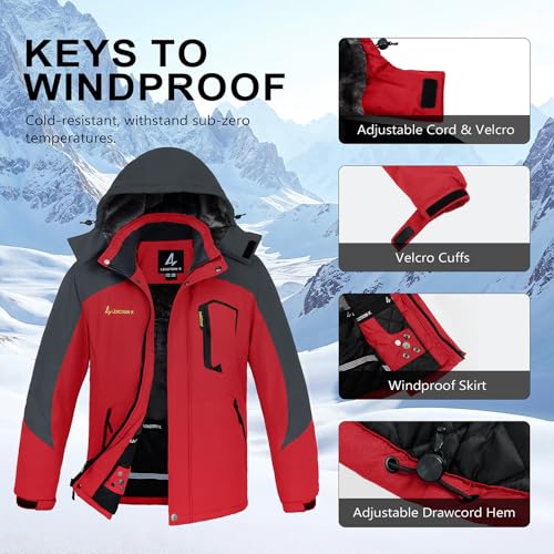 Image of Mens Winter Coats Ski Snowboard Jacket Down Waterproof Coat | Warm Jacket, Insulated Jacket, Cold Weather Jacket, Heavy Jackets, Winter Parka, Windproof Coat, Hiking, Camping, Working