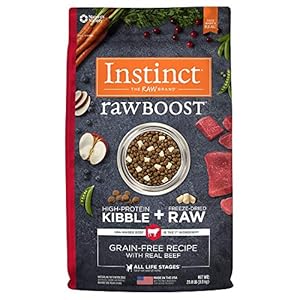 Instinct Raw Boost Grain Free Recipe with Real Beef Natural Dry Dog Food, 20 lb. Bag