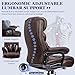 HeroSet Office Chair - Big and Tall 500lbs Ergonomic Executive Office Chair with Adjustable Lumbar Support and High Back - Heavy Duty Leather Breathable PC Computer Desk Chair with Thick Armrest Pad