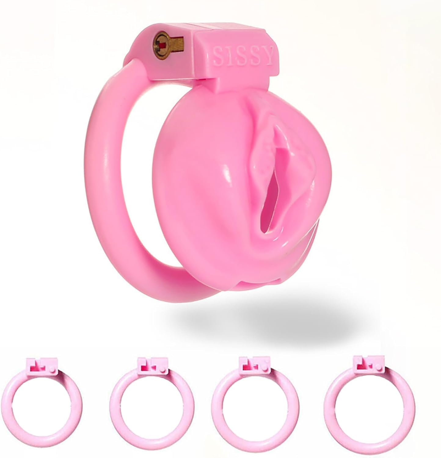 Sissy De Castidad Hombre Pink Chastity Cage Male Sexuales Para Sexo Pareja Jaula Para El Pene Juguetes Eróticos Para Adultos (S)