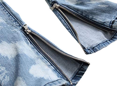 Jeans skinny rasgados para hombre estilo hip hop miniatura 6