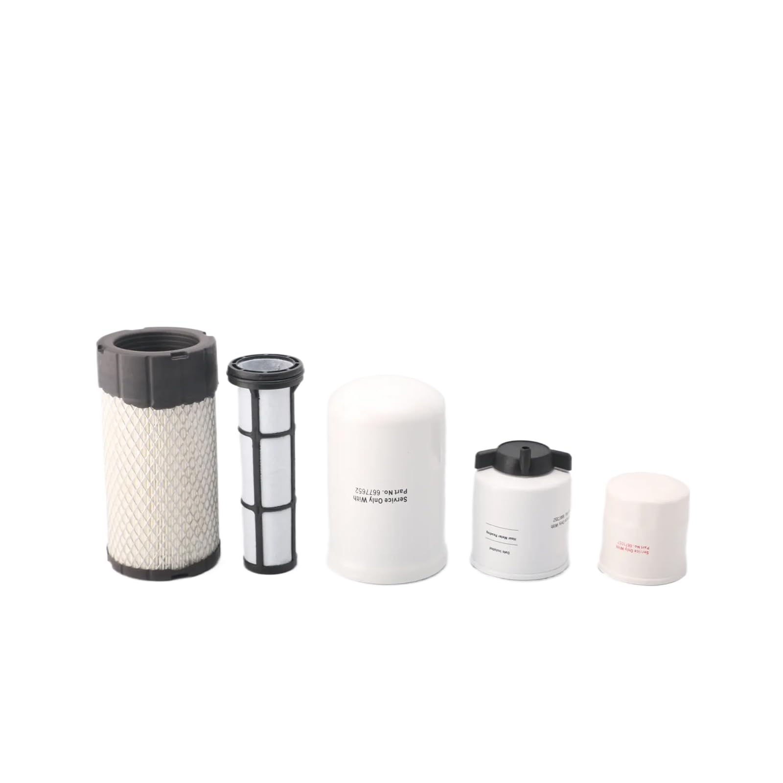 HLBTK 5PCS Filter Kit Compatible with Bobcat Mini Track Loader MT52 MT55 MT85 MT100 – Air/Hydraulic Oil/Lube/Fuel Filter Water Separator Set, Replaces