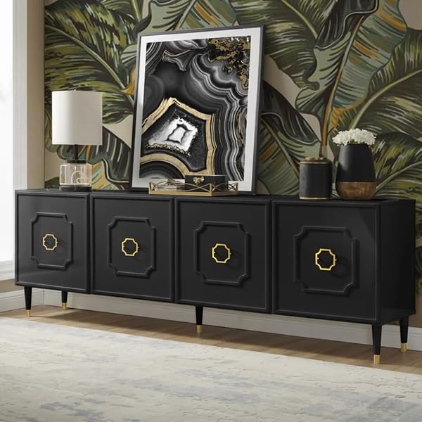 Heera Moti Rewa Sideboard & Cabinet (Black, Large)-image-12