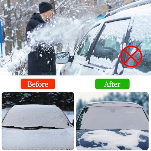 Image of Car Windshield Cover, 2025 Upgrade Windshield Cover for Ice and Snow, 600D Heavy Duty Oxford Fabric Windshield Cover,Universal Windshield Protector for Most Car Protects Against Snow,Frost,UV(70 inchx49 inch)