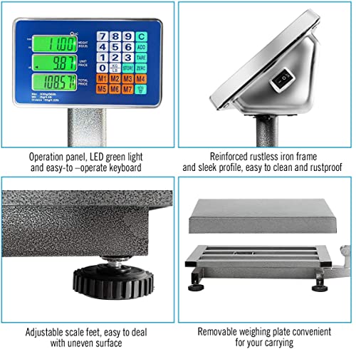 Báscula postal plegable FANTASK 660 lbs con pantalla LCD digital miniatura 3