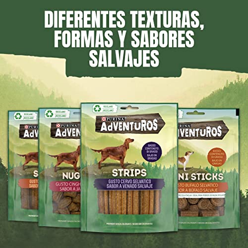 Purina Adventuros Snack Hund Mini Stick mit Büffelgeschmack, 6 Beutel à 90 g