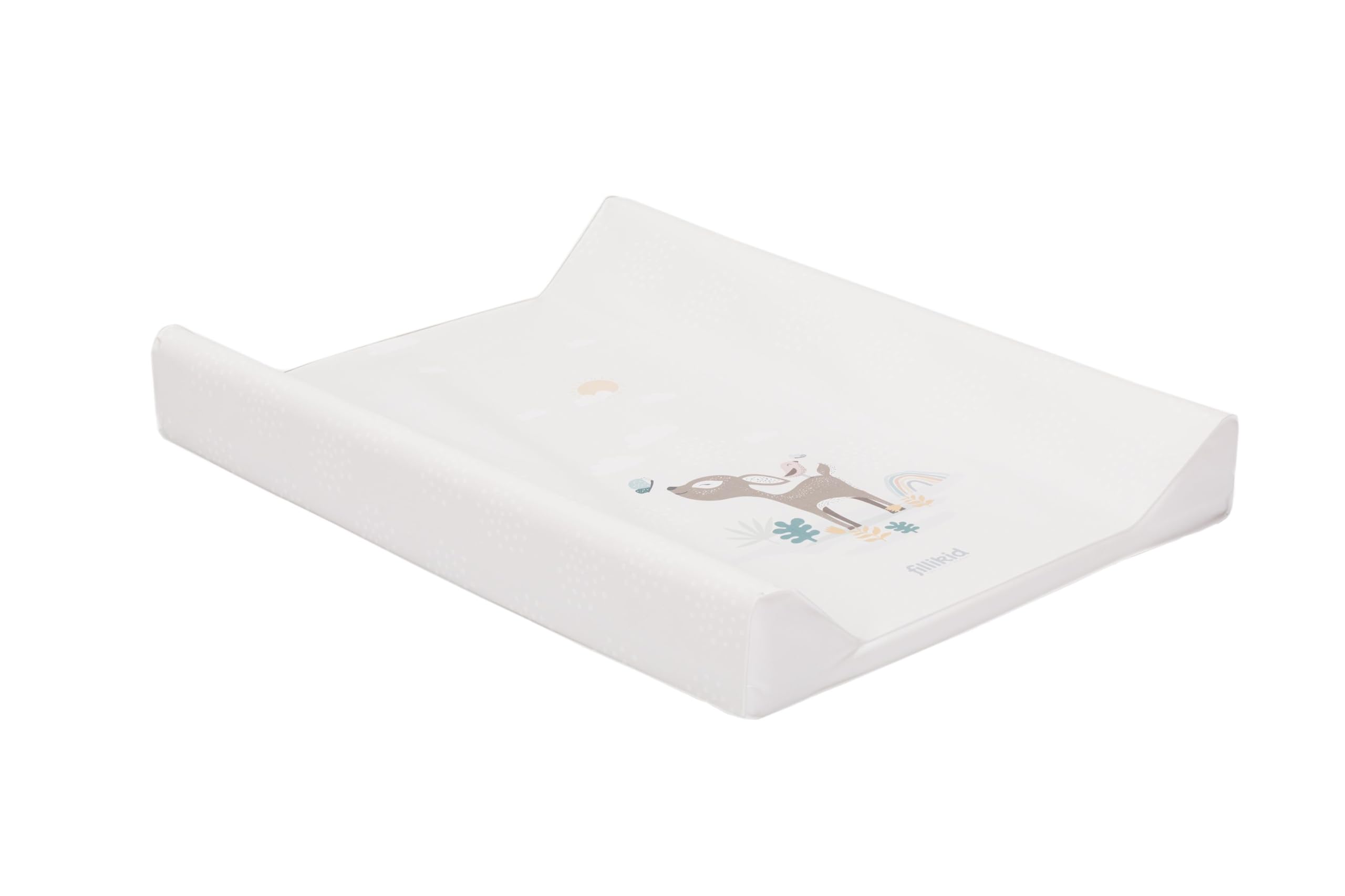 Fillikid Wickelauflage 2-Keil Exclusiv/Wickelmulde 50x65 cm/Wickelunterlage mit abwaschbarer Folienbezug/geeignet für schwedische Kommoden/weiche Thermovliesfüllung/Auflage Wickeltisch