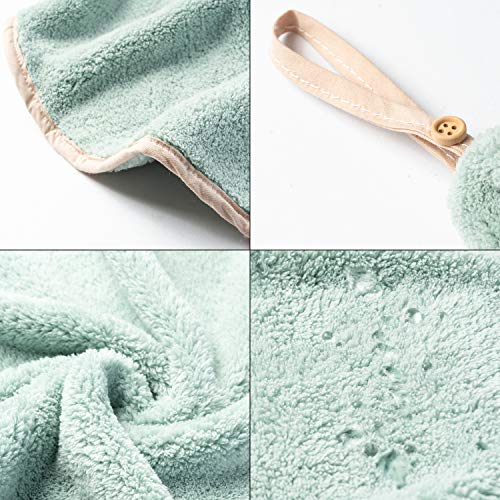 R Horse 4Pcs Hanging Hand Towels With Hanging Loop Absorbent Coral Fleece Bathroom Hand Towels Soft Thick Dish Cloth Hand Dry Towels Round Hand Towels For Kitchen Bathroom Hanging (4 Colors) #TOP3