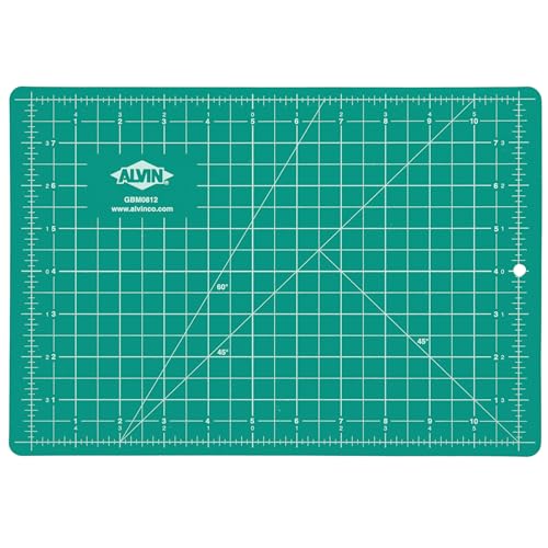 ALVIN GBM Self-Healing Cutting Mat 8.5 x 12 inch | Double-Sided Green/Black | 5-Layer Gridded Surface for Arts, Crafts and Sewing - Model GBM0812