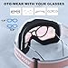 findway Ski Goggles OTG - Over Glasses Snow/Snowboard Goggles for Men, Women & Youth - 100% UV Protection