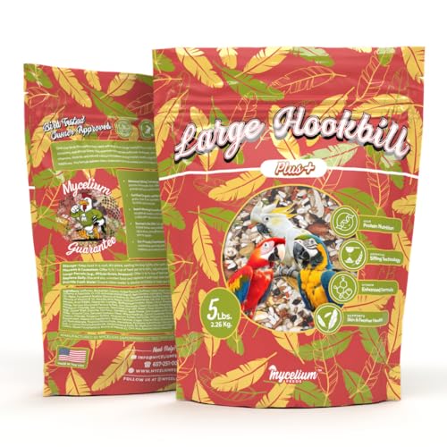 Mycelium Organic Large Hookbill Plus Bird Food (5 LB Bag) | Premium Daily Bird Seed for Macaws, Cockatoos, & Amazons | High-Protein, Vitamin-Fortified Skin & Feather Support | Non-GMO & USA-Made - Image 3