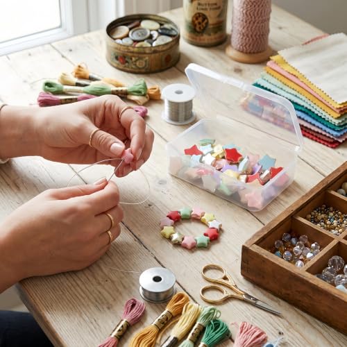 Image of 8-Pack Clear Plastic Boxes with Lids for Sewing Notions