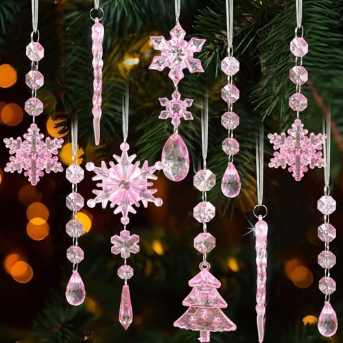 Weihnachtsbaumschmuck, 18 Stück Kristall Christbaumschmuck Anhänger,...