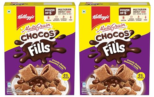 Image of Kellogg's Chocos Fills 250G | Double Chocolaty, Anytime Snack | 3 Grains: Oats, Wheat & Rice, Protein Rich, 0% Maida (Pack Of 2)