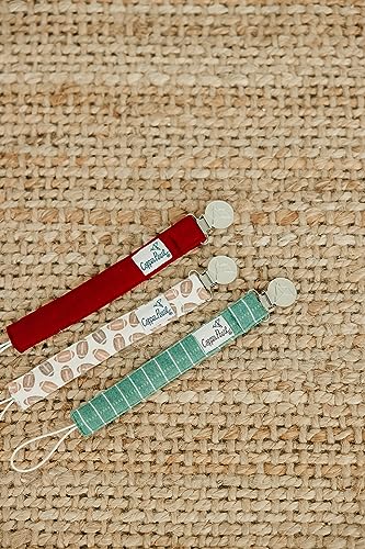 Image of Copper Pearl 3-Pack Pacifier Holders: Premium Knit Binky Clips for Baby Girls and Boys - Stylish Stainless Steel Design for Secure No-Drop Attachment - Blitz