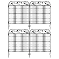 AMAGABELI GARDEN & HOME 4 Pack 44inch High 12ft Long Decorative Garden Fence Panels Border,Dog Fence for The Yard Outdoor Rustproof Animal Barrier Dogs Garden fencing Black