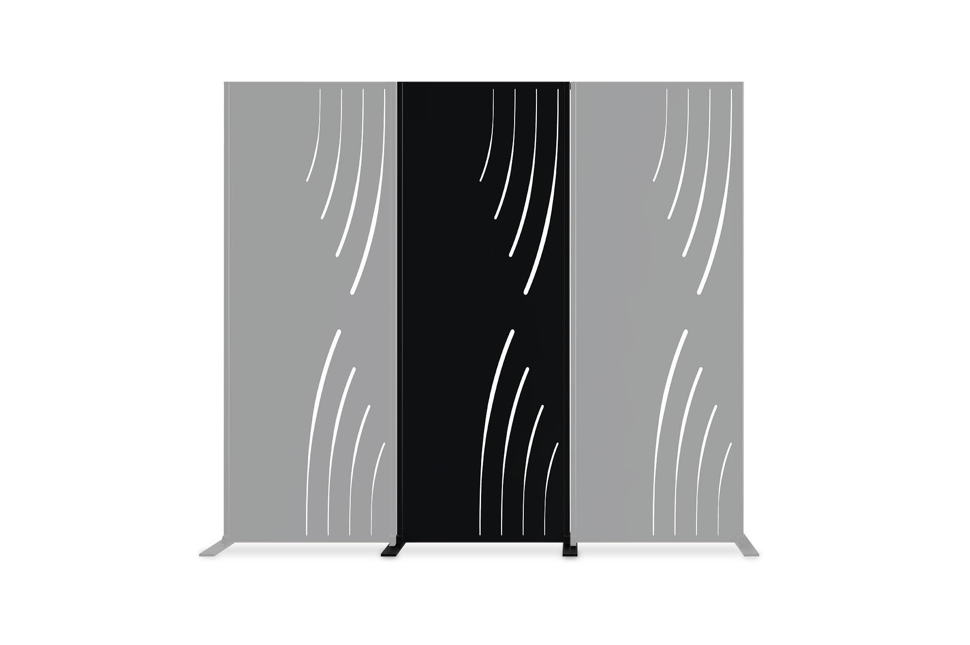 CASANOOV Panneau Décoratif VELETA 160x60 cm (1,6x0,6 m – 1 m²) Acier Noir – Motif Nature Côté Droit – Brise Vue Occultant Extérieur – Fixation Murale ou Sol – Panneau Jardin Terrasse Durable Moderne