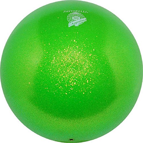 Pastorelli~GLITTER HV - Pelota de gimnasia rítmica (18 cm), Verde