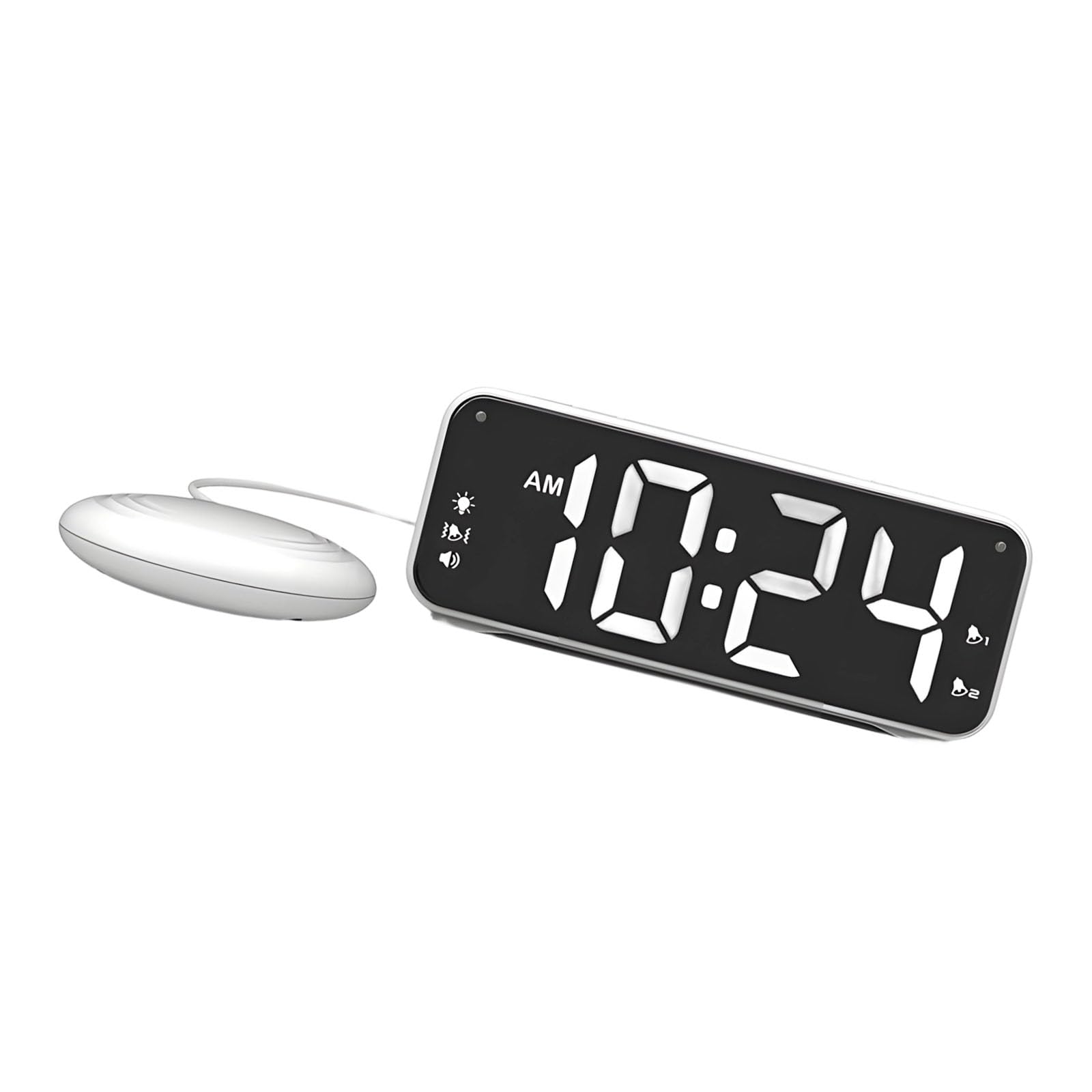 MIDOKSTUA Vibrating Duals Alarm for Heavy Sleepers & Hearing Impaired 4 Dimmers Duals Alarms Loud Clock with Bed Shaker Loud Clock Bed Shaker Heavy Sleepers
