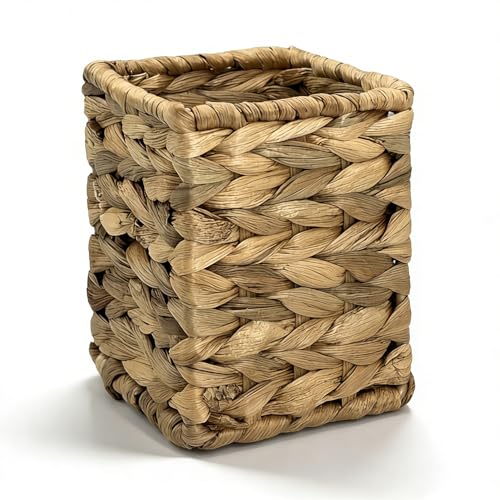 MOASIOP Vintage Woven Pencil Cup, Rattan-Style Desk Organizer - Large Capacity Pen Holder for Office, Home & School Supplies, 1 Count