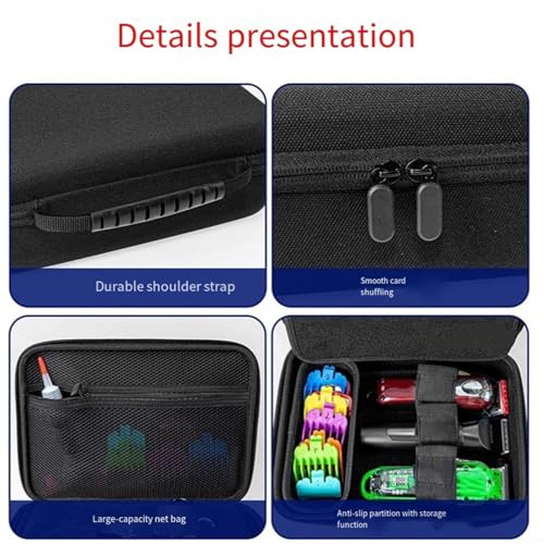 Funda para recortadora de pelo EVA resistente a golpes bolsa con compartimentos negros 8