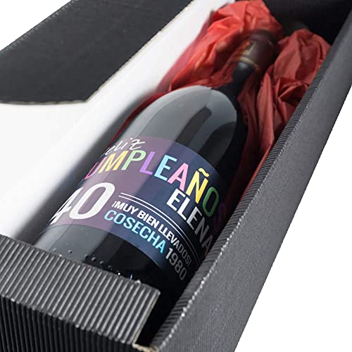 Regalo Personalizable Para Cumpleaños: Botella De Vino Personalizada Con Nombre, Edad, Dedicatoria Y Año De Nacimiento Regalo Personalizable Para Cumpleaños: Botella De Vino Personalizada Con Nombre, Edad, Dedicatoria Y Año De Nacimiento
