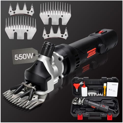 Sheep Shears Electric 550W – Upgraded Sheep Clippers 2 Blades Professional, 6 Speed Heavy Duty Livestock Haircut for Grooming Sheep Goats Large Dog Thick Coats Animals No Lubricant(Black) Sheep Shears Electric 550W – Upgraded Sheep Clippers 2 Blades Professional, 6 Speed Heavy Duty Livestock Haircut for Grooming Sheep Goats Large Dog Thick Coats Animals No Lubricant(Black)