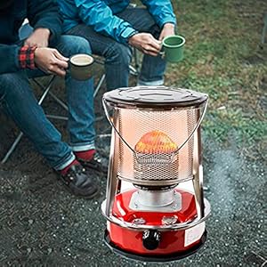 Kerosinekachel voor kamperen, draagbare petroleumkachel, kerosine kachelbrander voor binnenruimteverwarming zonder elektriciteit, 4,6l6l paraffineverwarming, voor buitenterras tentterras, 4,6L-rood