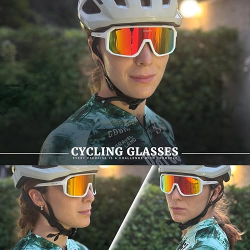 SCVCN Cycling Glasses Sports Sunglasses Women Men Bicycle MTB UV400 Protection Running Mountain Bike Baseball Biking Goggles Riding BMX Fishing Running Riding Golf Driving Softball 505 — view 2