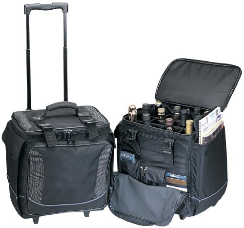 Eunicole Rolling Bottle Limo Hold 12 Wine Bottles, Red/White