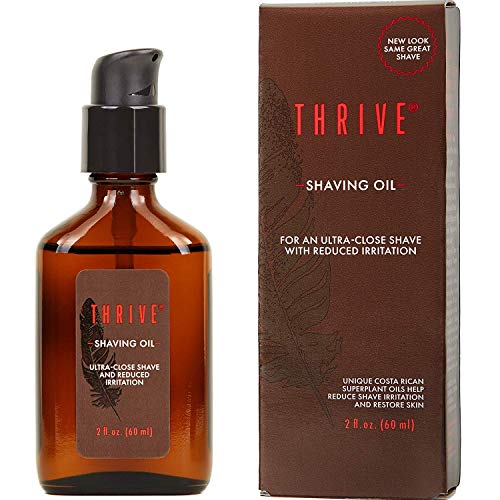 Thrive Natural Shave Oil for Men, 2 Ounces (60mL) – Replaces Pre-Shave Oils