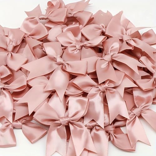 Image of Rose Gift Wrap Bows - 50pcs 3.3 Inch Elegant Bows for Gift Wrapping, Party Decorations, Wedding Decor, Birthday Presents, Holiday Gifts, DIY Crafts, Baby Shower, Anniversary, Christmas, Gift Bags