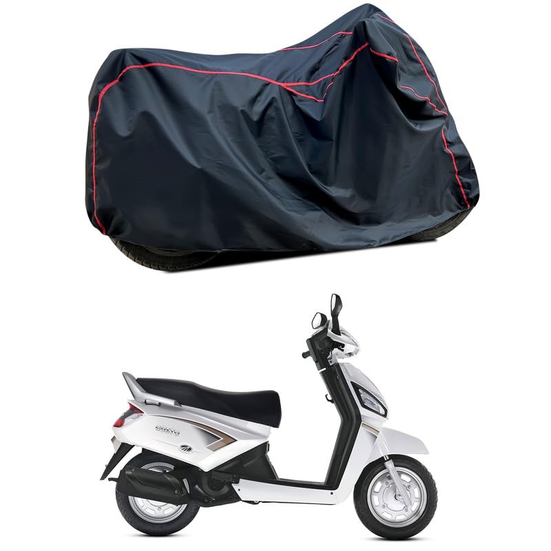 Image of Waterproof Scooter Cover Compatible with Mahindra Gusto VX Fabric UV Protection (Black)