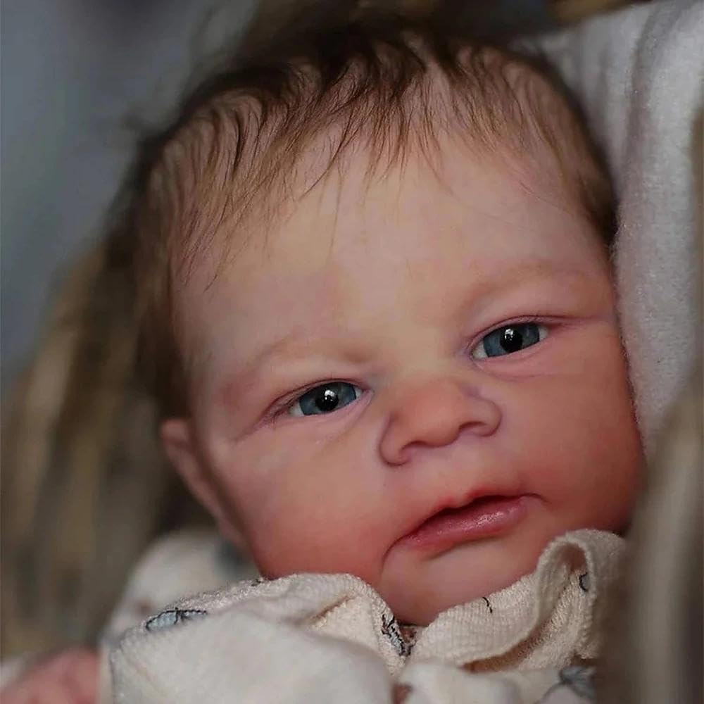 Zero pam Reborn Baby Lebensecht Mädchen Augen Offen-43CM Neugeborenen Babypuppen Wie Echt, Lebensechte Mädchen Puppe Mit Haaren, Reborn Puppe Ab 3 Jahre