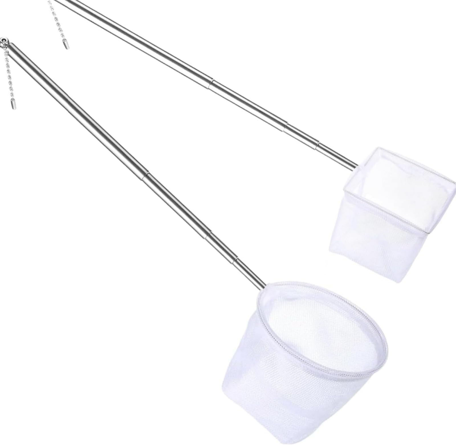 2-Pack Aquarium Fish Net - 3.3In & 2.6in Fishes Tank Shrimp Net Debris Cleaning Tools - Fast-Dry Mesh Scoop with Extendable Handle - Small Fish Net for Fish Tank for Shrimp & Bettas
