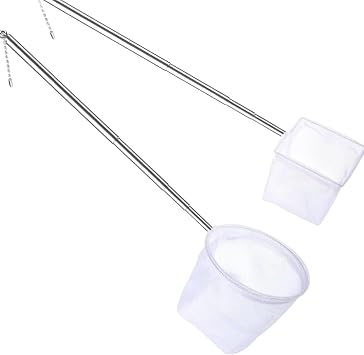 2-Pack Aquarium Fish Net - 3.3In & 2.6in Fishes Tank Shrimp Net Debris Cleaning Tools - Fast-Dry Mesh Scoop with Extendable Handle - Small Fish Net for Fish Tank for Shrimp & Bettas