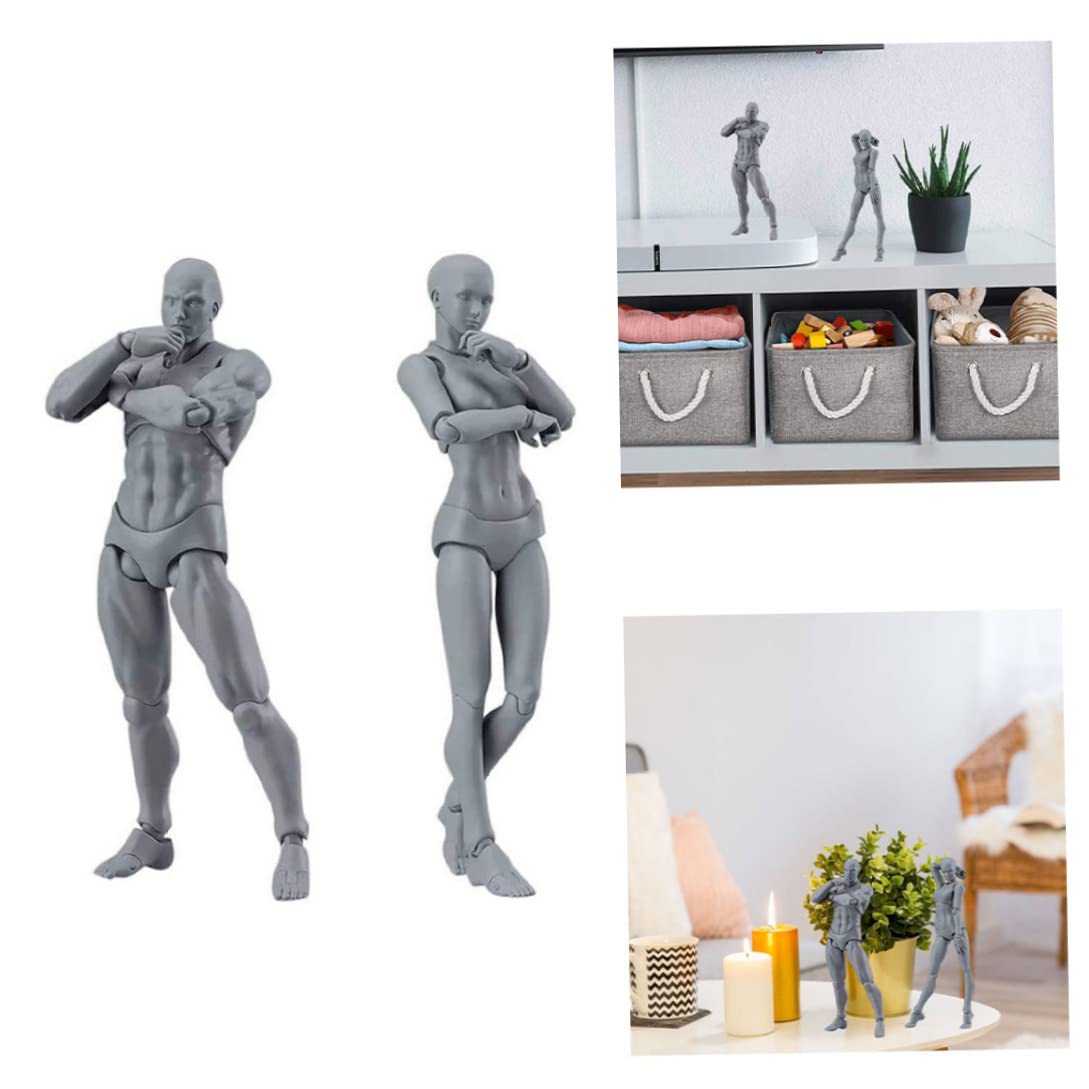 Figure da disegno Modello 2PCS 14 cm Maschio Femminile Action Figure Poseable Disegno Manichino Modello di Body Painting per Artisti Casa Utensili da Cucina