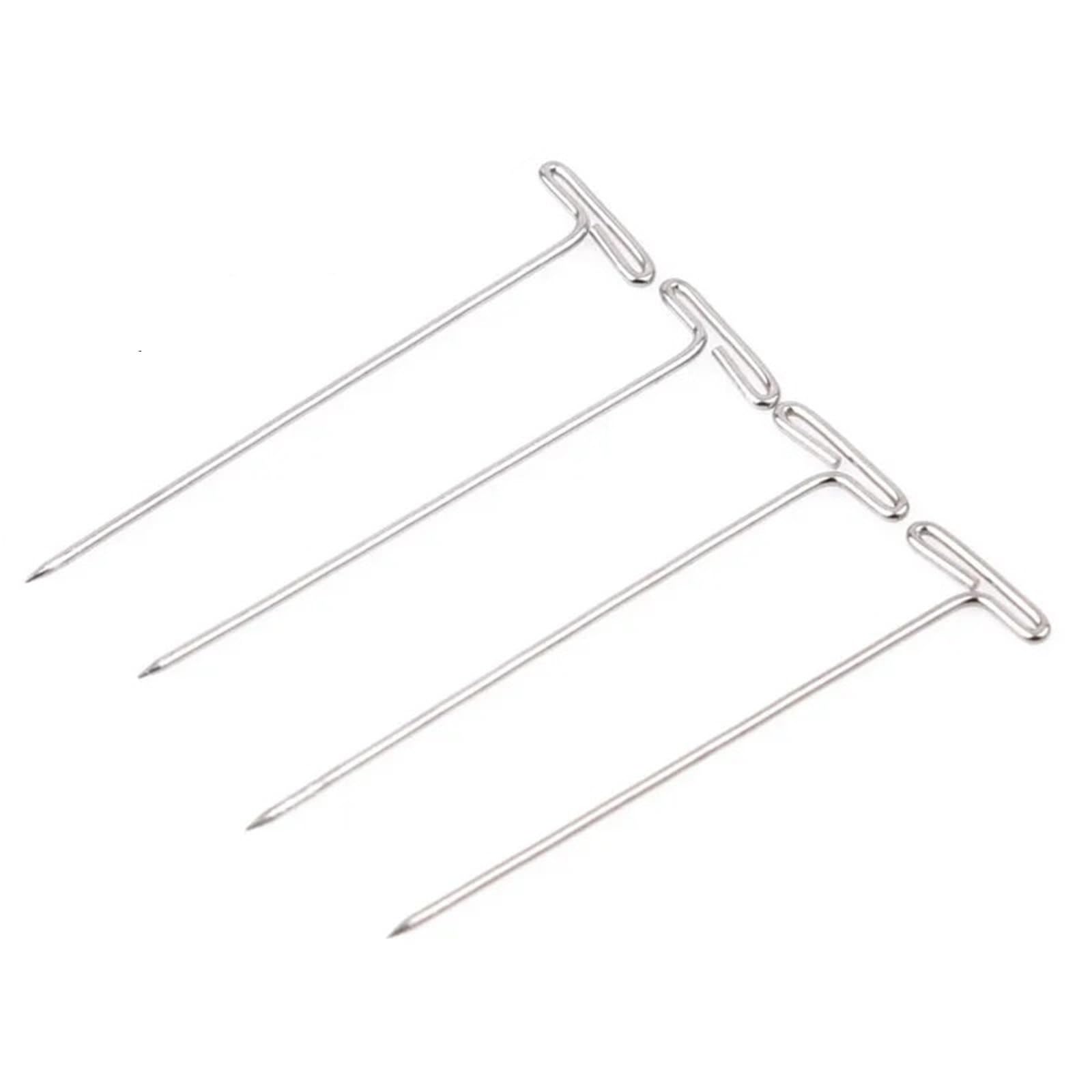 T Pins 50/100Pcs 27/32/38/45/50MM T Pin Needles Wig Making Pins For Blocking Knitting Assorted Sizes T-Pins Stainless Steel NEW(50pcs-38MM)
