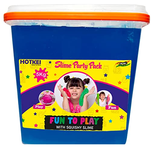 Image of HOTKEI (5 Kg Slime) Blue Fruit Scented Big DIY Magic Toy Slimy Clay Gel Jelly Putty Set kit Toys for Boys Girls Kids Slime Party Pack Bucket