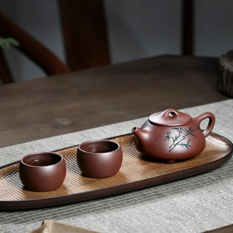 Tetera de cerámica artesanal morada 230ml miniatura 3