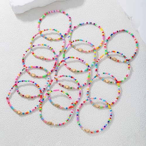Friendship Bracelets for Women Stackable,Colorful Heishi Clay Beaded Best Friend Bracelet Set for Women,Summer Beach Jewelry Gifts Party Favors4