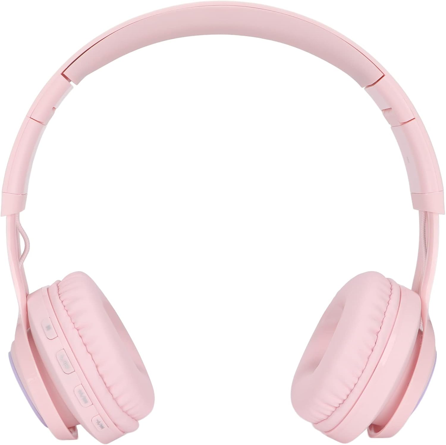 Close-up of the earcup of GOWENIC Zopscrv19kou6tx Kids Headphones showing control buttons.